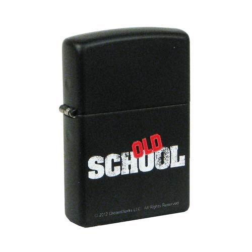 Old School Logo Black Matte Zippo Lighter